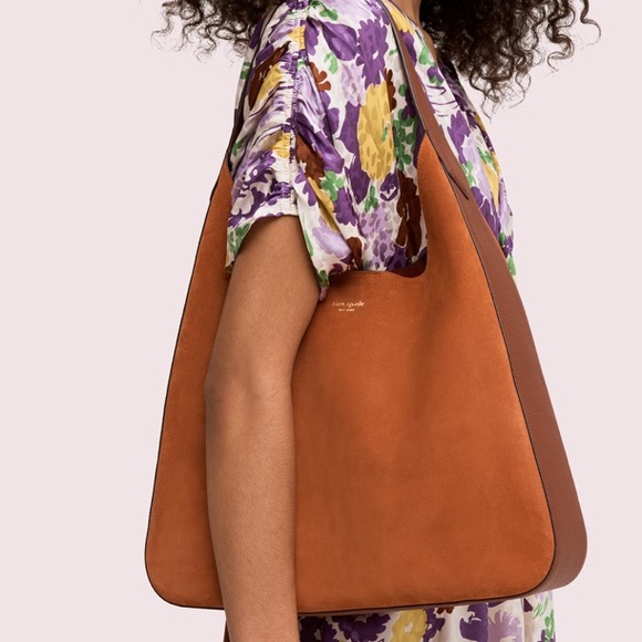 rita suede large hobo bag Kate spade amber brown - Picture 4 of 8